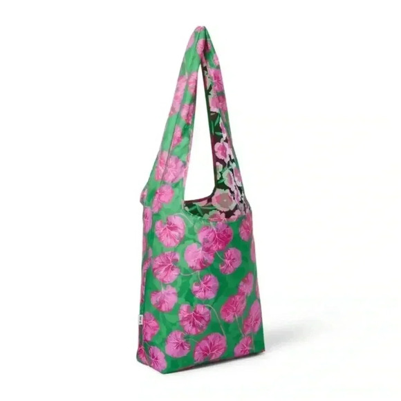 NWT DVF Diane von Furstenberg x Target Poppy Geranium Reversible Reusable Bag - Picture 1 of 7